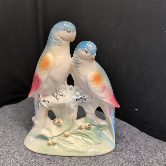 Other - Ceramic Parrot Figurine - Blue, Pink, and Orange